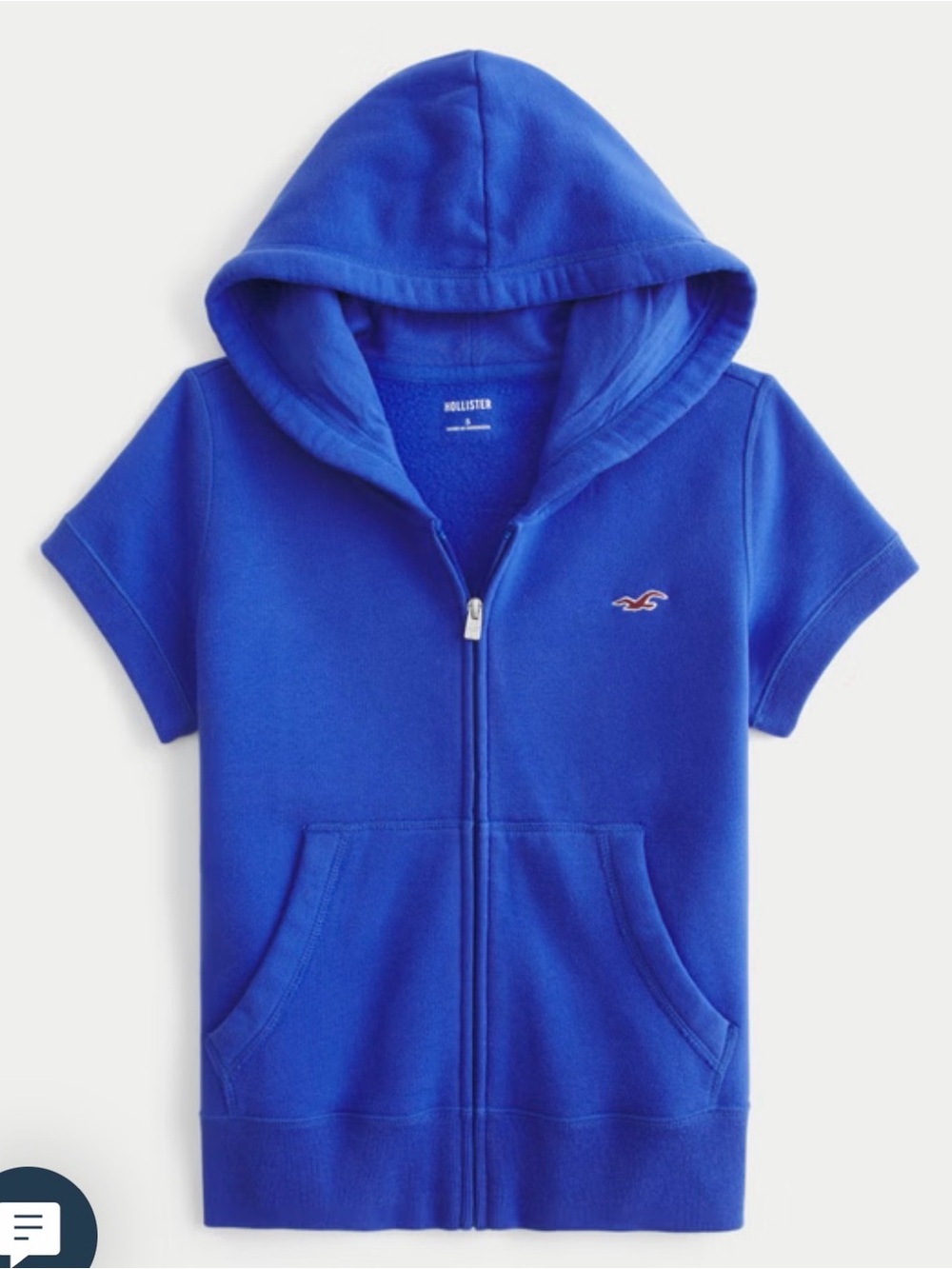 Hollister Feel Good Short-Sleeve Zip-Up Hoodie